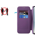 Cu clapetă pentru Samsung Galaxy S25, RFID Wallet MagSafe CamShield, violet
