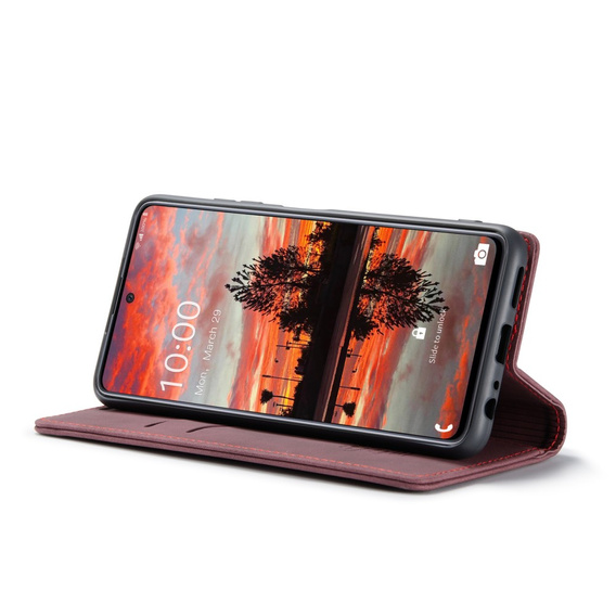 Husa CASEME pentru Samsung Galaxy A33 5G, Leather Wallet Case, roșu