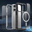 Carcasă pentru iPhone 15, blindată Full Protect 360° pentru MagSafe, sticlă pentru ecran, negru