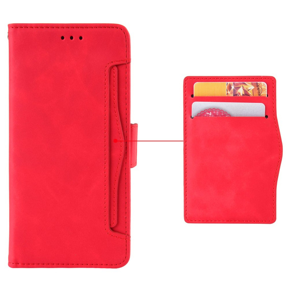 Cu clapetă pentru Motorola Moto E14, Card Slot, roșu