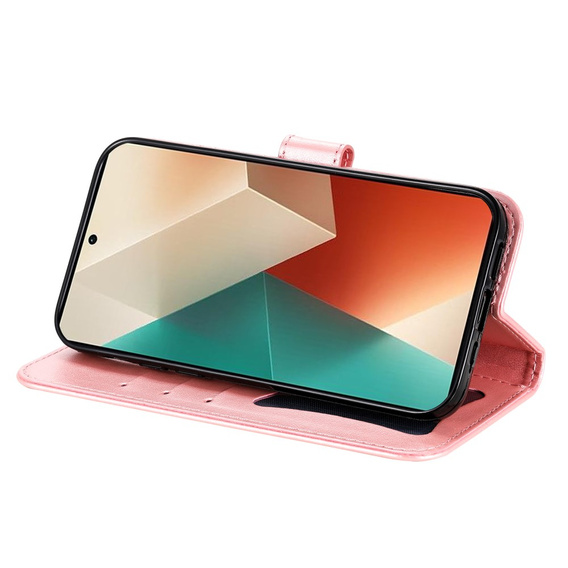 Cu clapetă pentru Xiaomi Redmi Note 13 5G, Mandala, roz rose gold