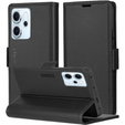 Husă pentru Oppo Reno 14 F / 14 FS, ERBORD Glossy Litchi, portofel cu clapetă, negru