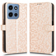 Husa cu clapetă pentru Motorola Moto G86 Power 5G, Wallet Rhombus, de aur