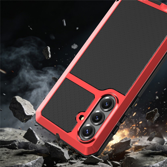 Husă blindată cu sticlă încorporată pentru Samsung Galaxy S26 Plus, roșu