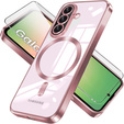 Husă pentru Samsung Galaxy A56, Electro MagSafe, roz rose gold + Sticlă pentru ecran