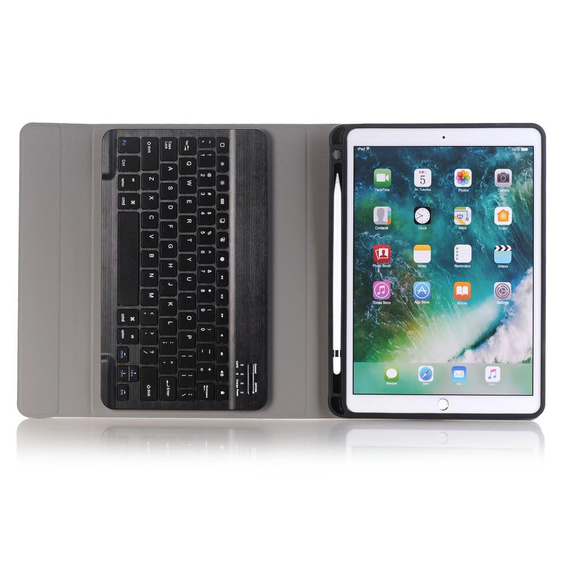 Carcasă + tastatură iPad 7/8/9 10.2 2019/2020/2021, Pen Slot, negru