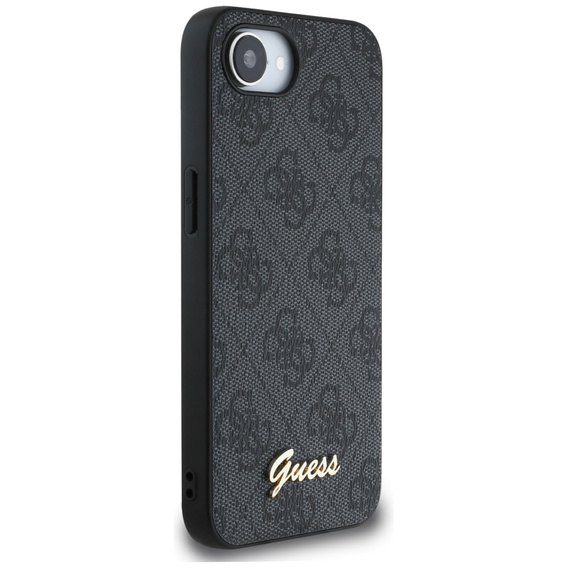 GUESS Huse pentru iPhone 16E, 4G Metal Gold Logo, negru