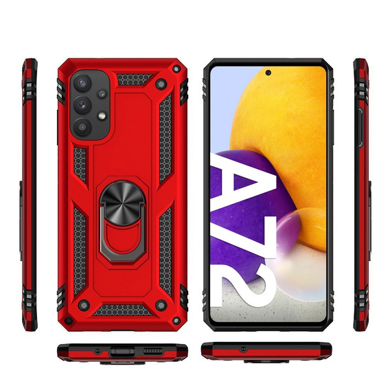 Husă blindată pentru Samsung Galaxy A72 5G, Nox Case Ring, albastru