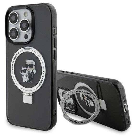 Suport pentru inel Karl Lagerfeld Husa MagSafe Karl & Choupette pentru iPhone 15 Pro