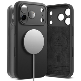 Carcasă Ringke pentru iPhone 17 Pro Max, Silicone Magnetic MagSafe, negru