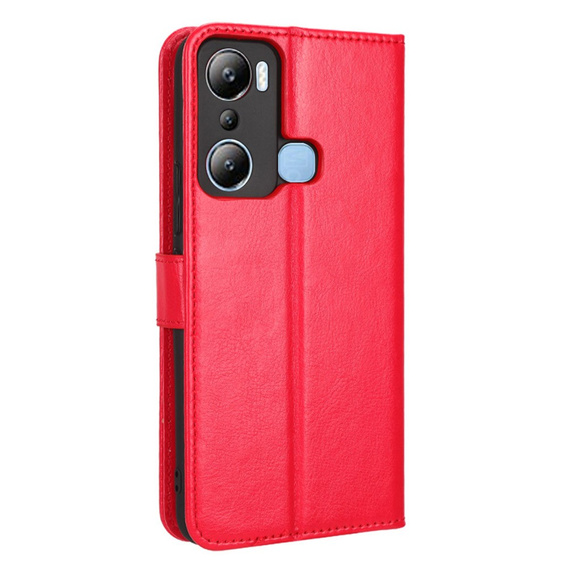 Cu clapetă pentru Infinix Hot 20i, Crazy Horse Wallet, roșu