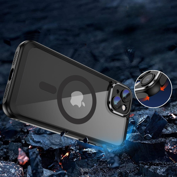 Husă pentru iPhone 15 Plus, ERBORD Impact Guard, MagSafe, negru