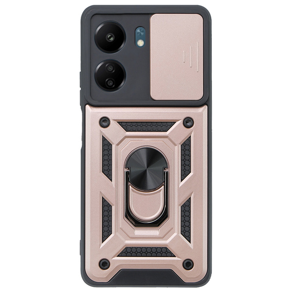 Husă blindată pentru Xiaomi Redmi 13C / Poco C65, CamShield Slide, roz rose gold