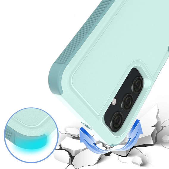 Husă blindată pentru Samsung Galaxy A25, Dual-Layer, de mentă + sticlă 9H