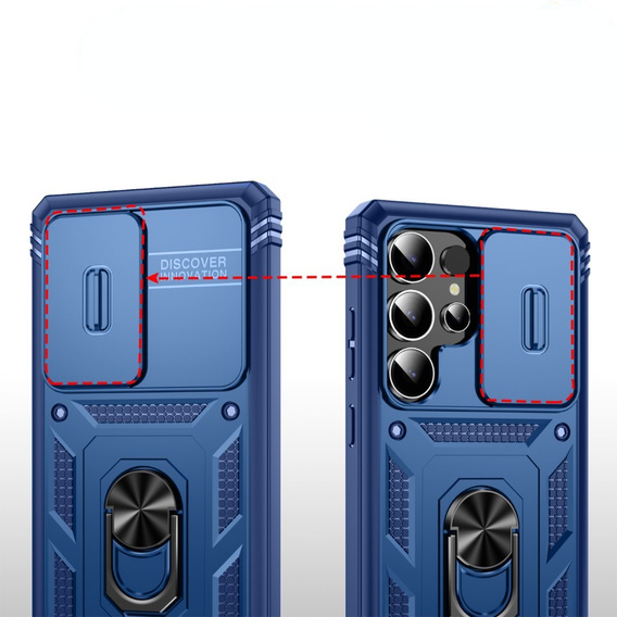 Husă pentru Samsung Galaxy S25 Ultra, KickStand Camera Lens, albastru