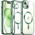 Husă pentru iPhone 15, Electro MagSafe, verde + Sticlă pentru ecran