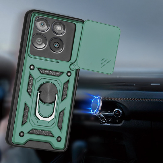 Husă blindată pentru Motorola Edge 60 / 60 Fusion, CamShield Slide, verde