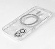 Husă pentru iPhone 16, ERBORD Glitter MagSafe, transparentă + Sticlă pentru ecran