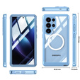 Husă pentru Samsung Galaxy S25 Ultra, Shockproof, cu sticlă, pentru MagSafe, albastru