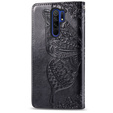 Cu clapetă pentru Xiaomi Redmi 9, Butterfly, negru