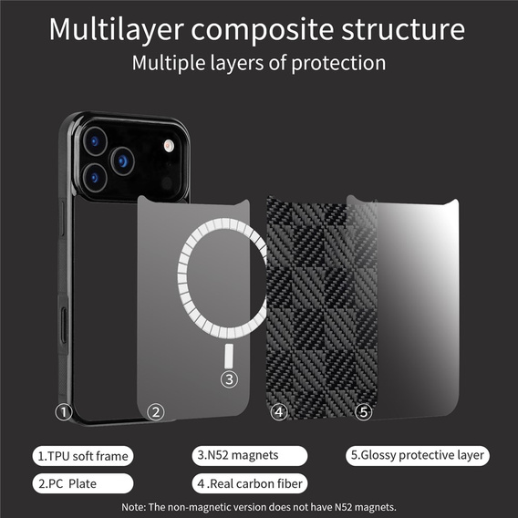 Husă din fibră aramidică cu MagSafe pentru Apple iPhone 17 Pro Max