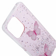 Husă pentru Xiaomi Redmi 13C / Poco C65, Glitter Butterfly, roz