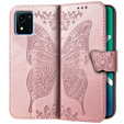 Cu clapetă pentru Vivo Y01, Butterfly, roz