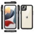 Husă impermeabilă IP68 pentru iPhone 15 Plus, Redpepper, negru
