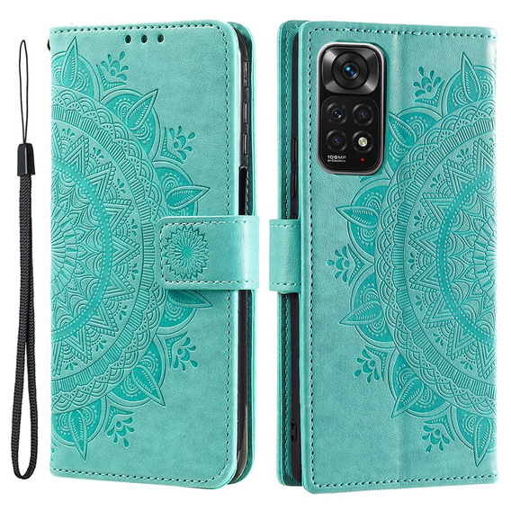 Cu clapetă pentru Xiaomi Redmi Note 11/11S, Mandala, verde