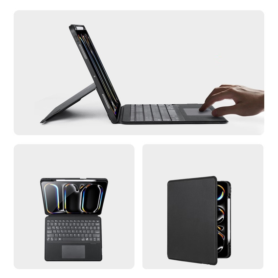 Husă pentru tastatură pentru Apple iPad Pro 13" 7th gen 2024, Dux Ducis DK Series, negru