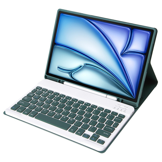 Carcasă + tastatură Apple iPad Air 11" 6 gen. 2024, Leather Pen Slot, verde închis