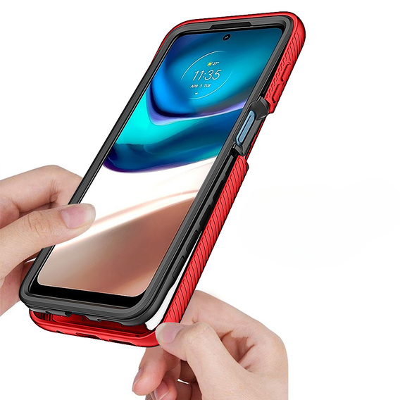Carcasă pentru Motorola Moto G42 4G, Shockproof, cu folie, roșu