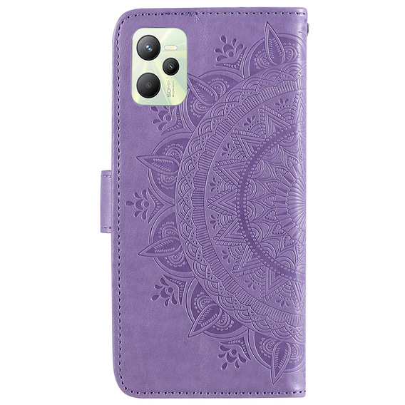 Cu clapetă pentru Realme C35, Mandala, albastru