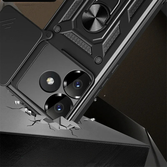 Husă blindată pentru Xiaomi Redmi 13, CamShield Slide, negru