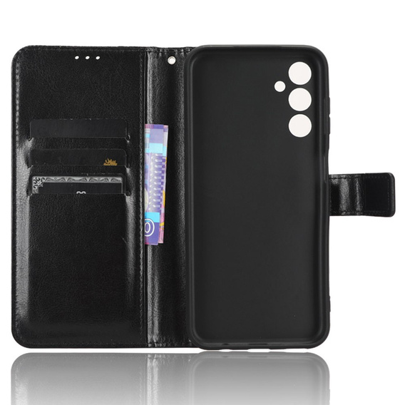 Cu clapetă pentru Samsung Galaxy M34, Crazy Horse Wallet, negru
