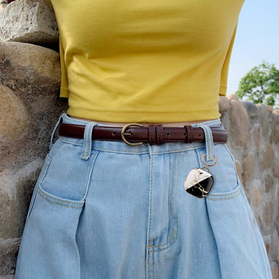 Husă pentru Samsung Galaxy Buds 2 / 2 Pro / Pro / Live, marmură neagră / albă