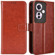 Cu clapetă pentru Oppo Reno 11F 5G, Crazy Horse Wallet, maro
