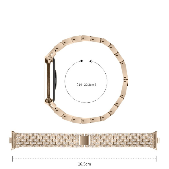 Brățară cu diamante pentru Xiaomi Smart Band 8 Pro, Aur