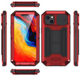 Husă pentru iPhone 14, R-JUST CamShield Slide, armată, roșu / negru