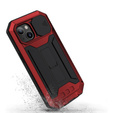 Husă pentru iPhone 13, R-JUST CamShield Slide, armată, roșu / negru