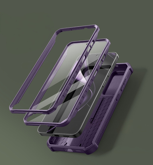 Husă blindată pentru Samsung Galaxy S25+ Plus, Dexnor Full Body (Two Frames), violet