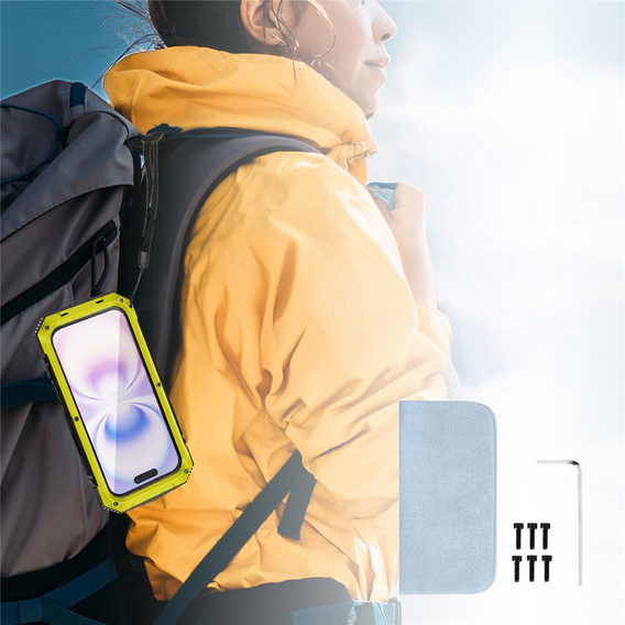 Husă R-JUST cu suport și sticlă încorporată pentru iPhone 17