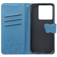 Cu clapetă pentru Xiaomi Poco X6 5G, Butterfly, albastru