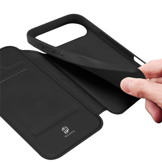 Husă Dux Ducis pentru iPhone Air, Skin Pro, cu clapetă, cu slot pentru carduri, negru