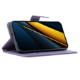 Cu clapetă pentru Xiaomi Poco X6 Pro 5G, Butterfly, violet