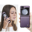 Husă pentru Samsung Galaxy Z Flip6 5G, CASEME Litchi Leather, violet