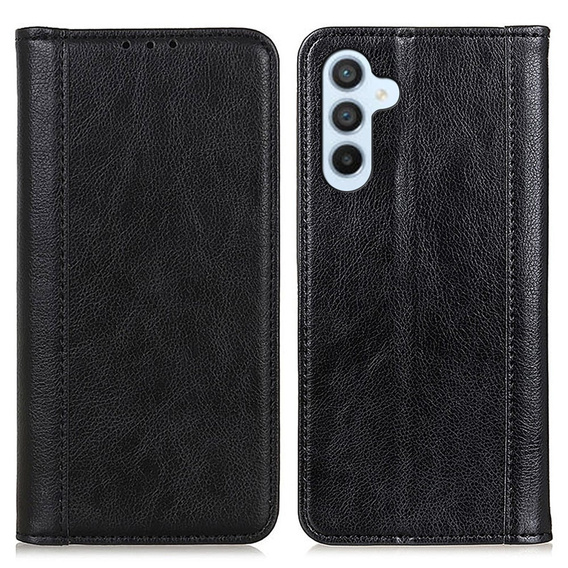 Huse pentru Samsung Galaxy A35 5G, Wallet Litchi Leather, negru