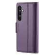 Husă pentru Samsung Galaxy A55, ERBORD Glossy Litchi, portofel cu clapetă, violet