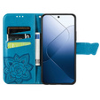 Cu clapetă pentru Xiaomi 14T Pro, Butterfly, albastru