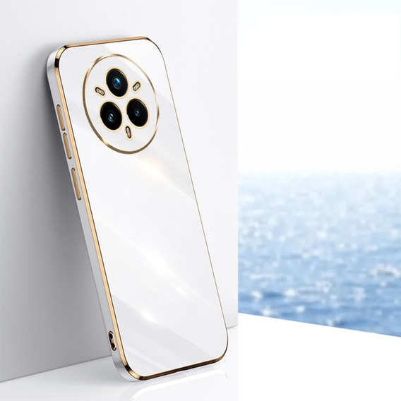 Husă pentru Realme 14 Pro 5G, Glamour CamShield, alb